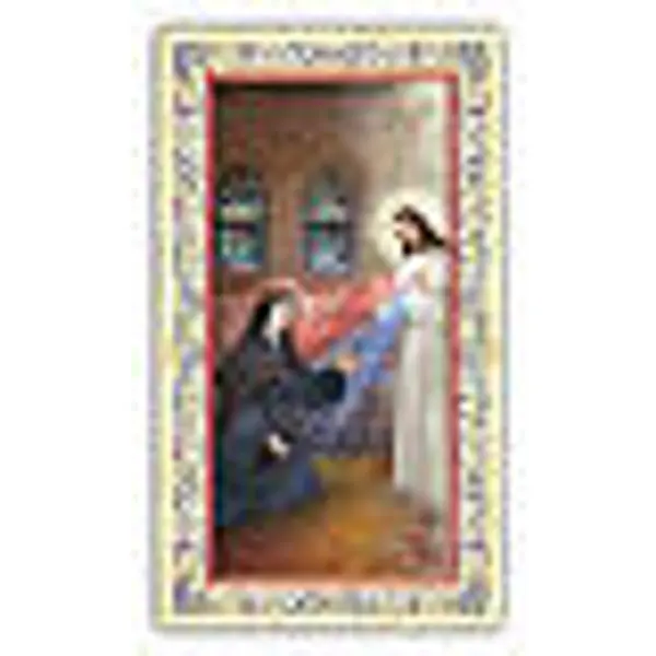 Image de dévotion Apparition Christ Miséricordieux à soeur Faustine 10x5 cm
