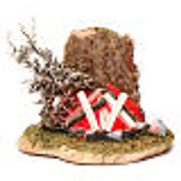 Feu de camp pour crèche 10-12 cm bois avec led effet flamme 3,5-4,5 V