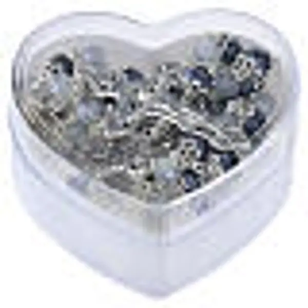 Chapelet grains 4 mm bleu-gris cristal synthétique Vierge Miraculeuse