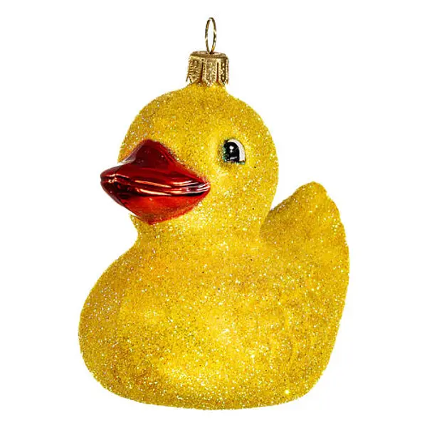 Canard jouet avec paillettes verre soufflé sapin de Noël 10 cm