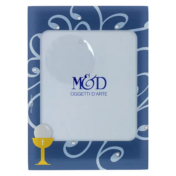 Cadre photo bleu ciel Première Communion 19x14 cm