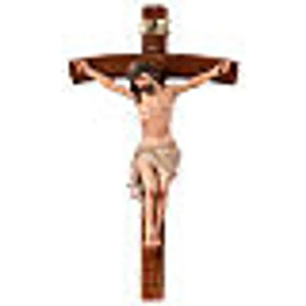 Christ crucifié crèche pascale 20 cm résine peinte main