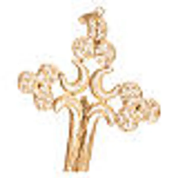 Croix pectorale filigrane d'argent dorée Corpus