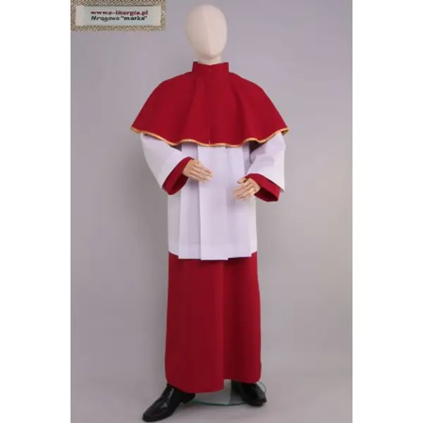 Aube rouge pour lecteurs et servants d’autel avec col AM/cze + surplis