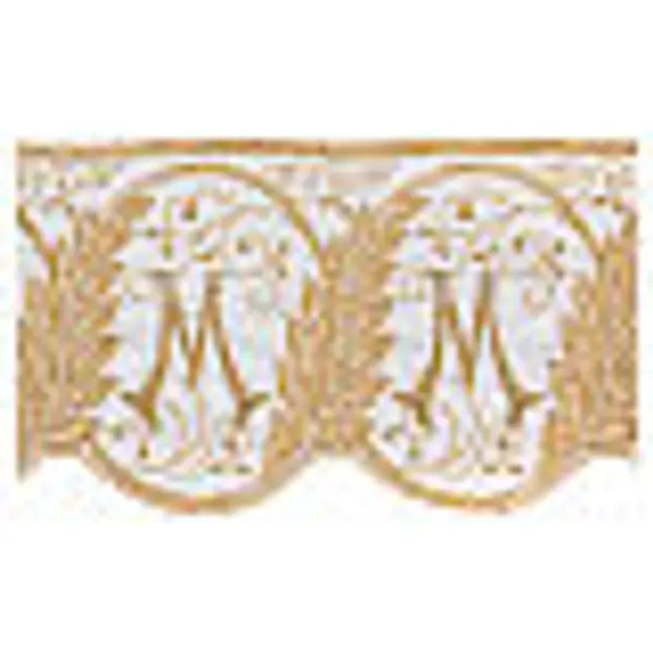 Bordure satin broderie mariale soie or 15 cm euros/m