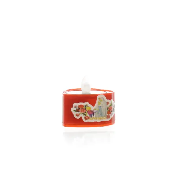 Bougie Solaire de l'Apparition de Lourdes en forme de coeur rouge
