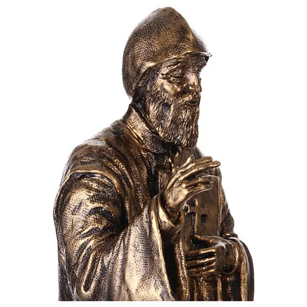 Statue Saint Charbel en résine patinée bronze 40 cm