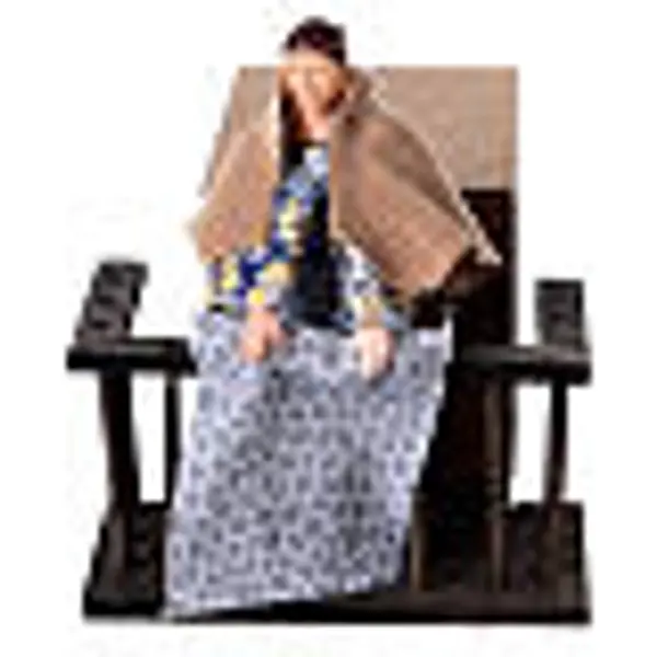 Femme au balcon mouvement tapis crèche 12 cm