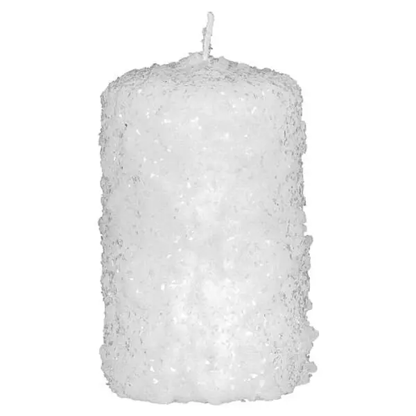 Bougies blanches 4 pcs effet neige 100x60 mm