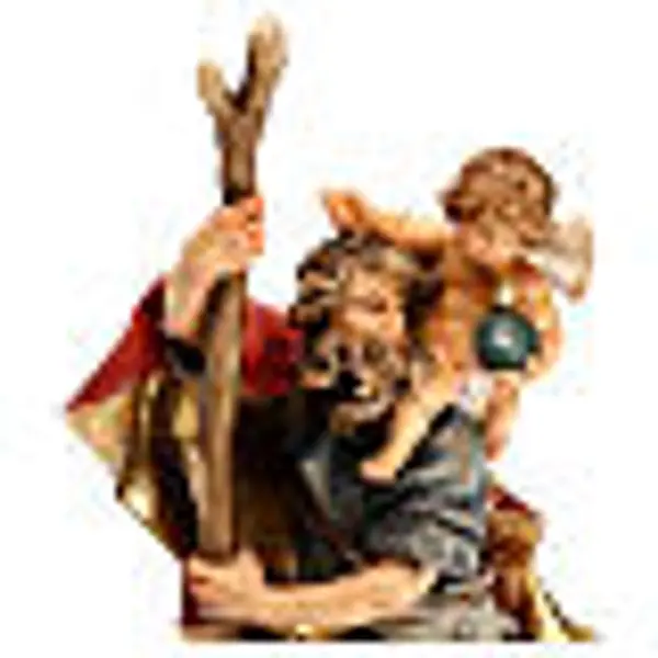 Saint Christophe avec enfant bois Val Gardena