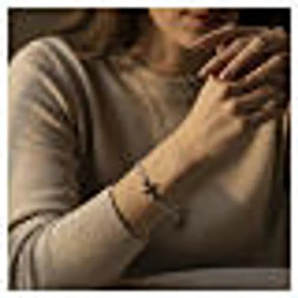 Bracelet Benedictus en argent 925 croix zircons noirs chaîne plate