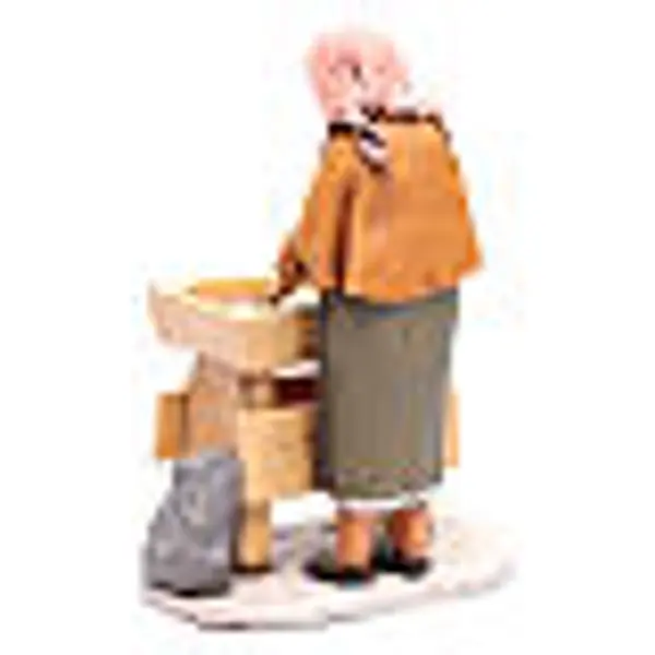 Femme qui pétrit en terre cuite crèche Deruta 30 cm
