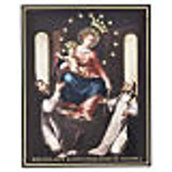 Panneau Reine de Pompéi 25x20 cm Valenti bois peint