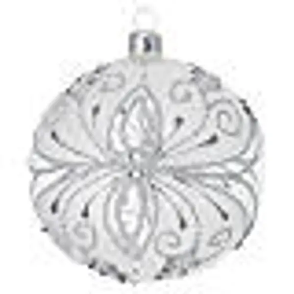 Boule de Noël verre soufflé décorations argent et gris 100 mm