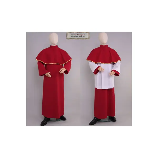 Aube rouge pour lecteurs et servants d’autel avec col AM/cze + surplis