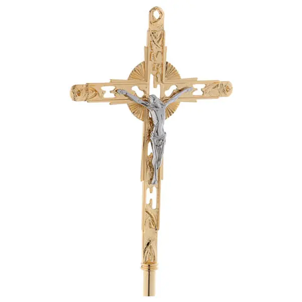 Croix de procession laiton doré 200x35 cm