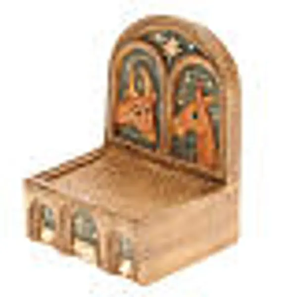 Mangeoire Crèche d'Autun bois peint