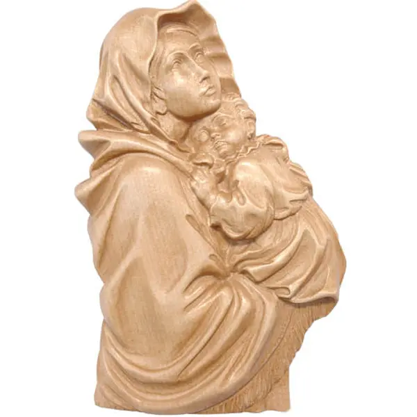 Bas-relief Madonna del Ferruzzi bois patiné Val Gardena