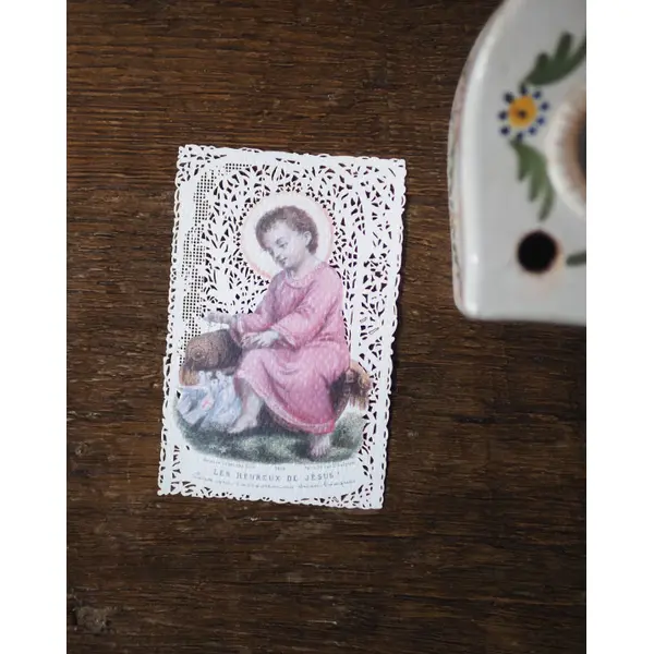 Signet dentelle - Enfant Jésus aux colombes