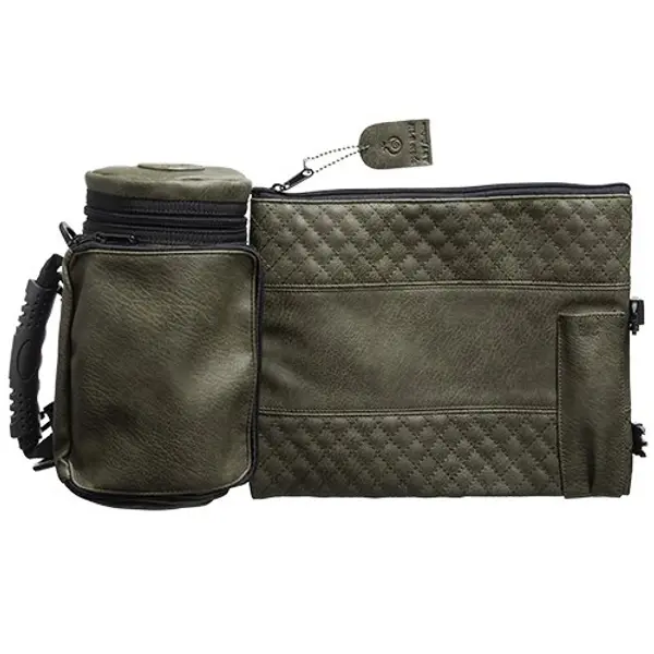 Ensemble porte-téfilines isotherme et sac Talith résistant aux intempéries - Vert olive