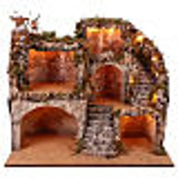 Scène crèche pascale napolitaine 45x60x55 cm figurines 12-14 cm