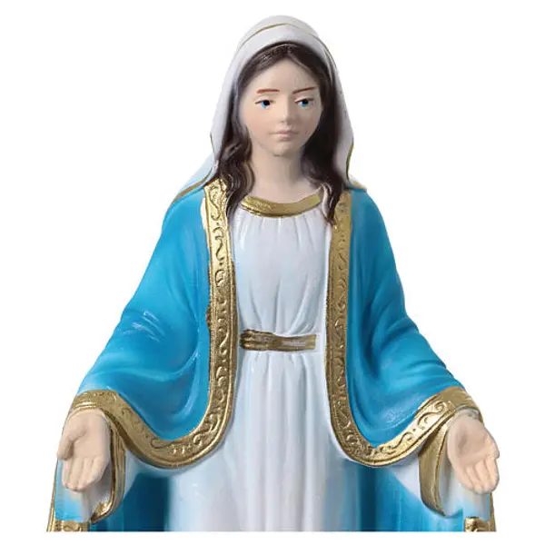 Statue Vierge Miraculeuse résine 15 colorée détails or