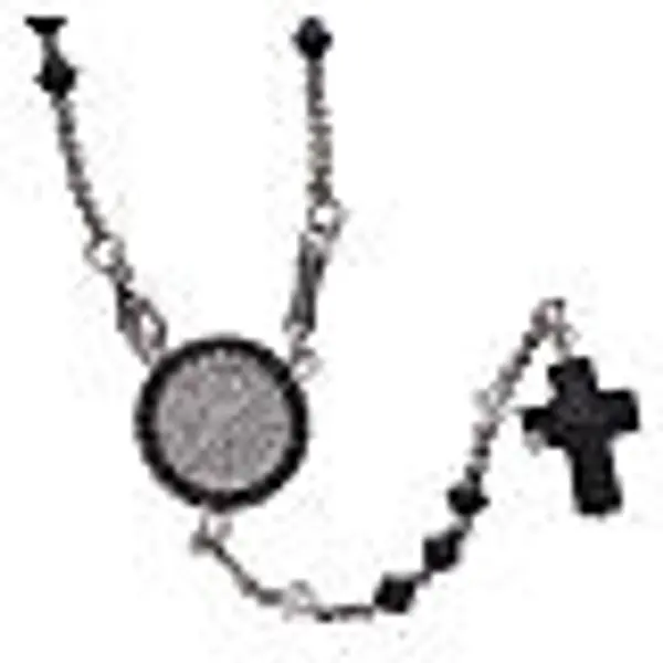 Chapelet arg. 925 strass 4mm noir et blanc