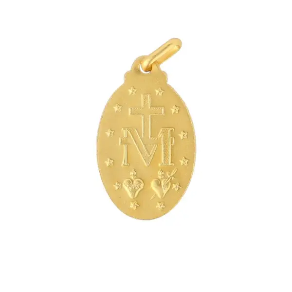 Médaille de la Vierge Miraculeuse en laiton doré 25mm