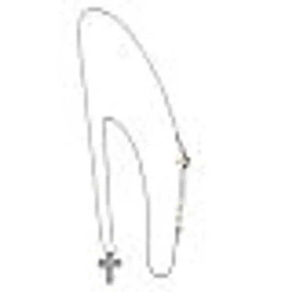 Collier Crucis zircons blancs Benedictus argent 925 rhodié