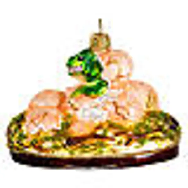 Nid oeufs de dinosaure décoration sapin Noël verre soufflé
