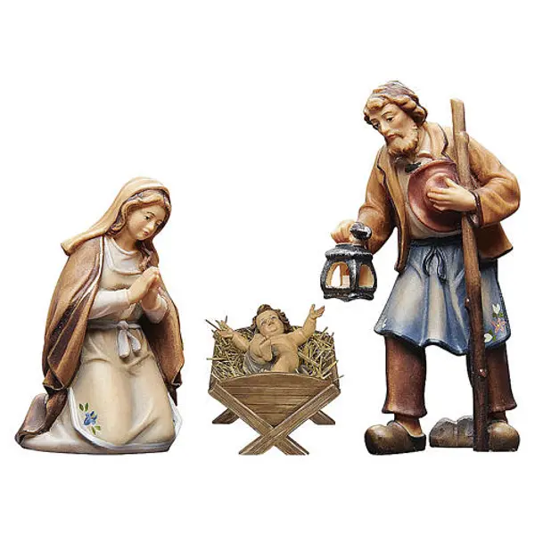 Sainte Famille bois peint berceau simple crèche Heimatland 9,5 cm Val Gardena