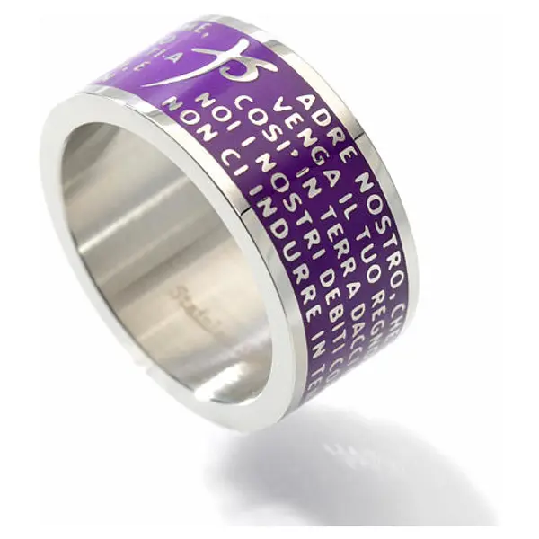 Bague Notre Père INOX LUX violette - ITALIEN