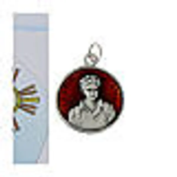 Médaille Carlo Acutis émail rouge 20 mm