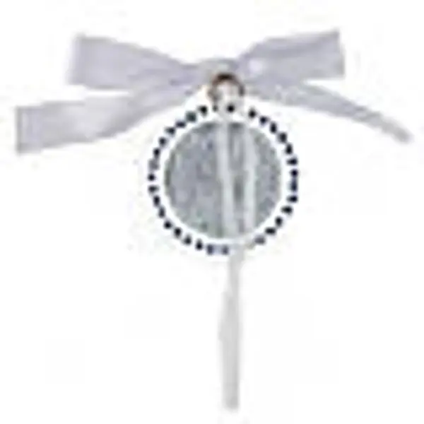 Médaillon Communion strass blancs 6 cm