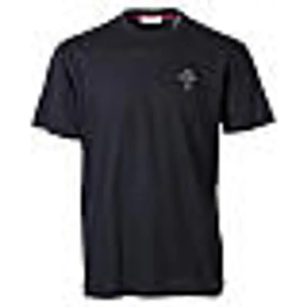 T-shirt noir Vebi Confezioni coton croix blanche