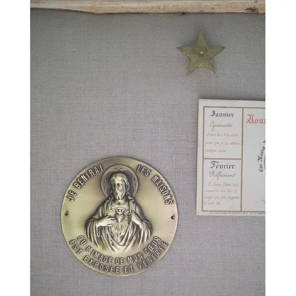 Plaque de porte Sacré Coeur - bénédiction des maisons