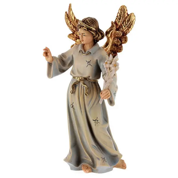 Statue bois Archange Gabriel peinte