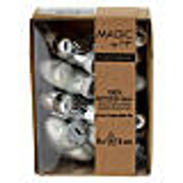 Boîte 8 pcs boules de Noël étoile argent verre recyclé 4 cm