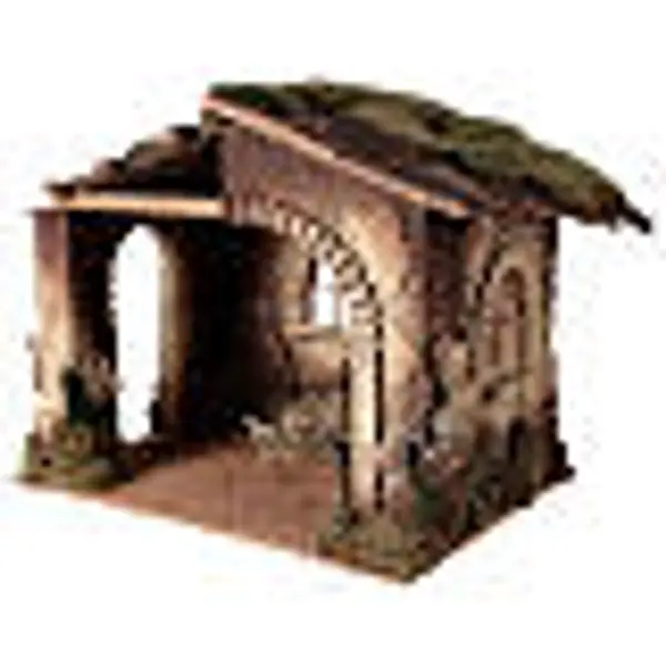 Cabane crèche feu pour Nativité 30 cm 55x60x45 cm