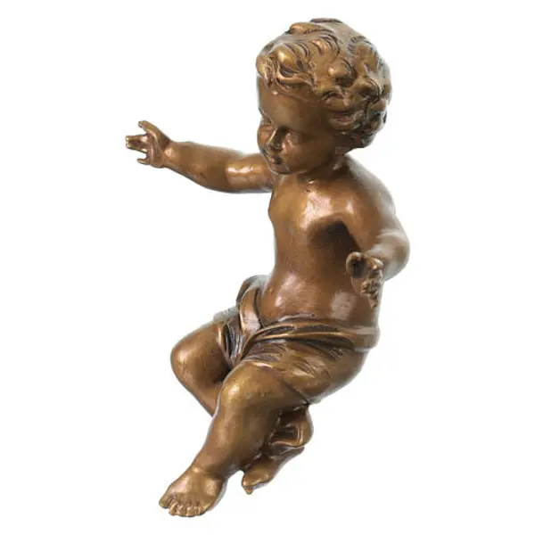 Enfant Jésus extérieur bronze Val Gardena fibre de verre 20 cm