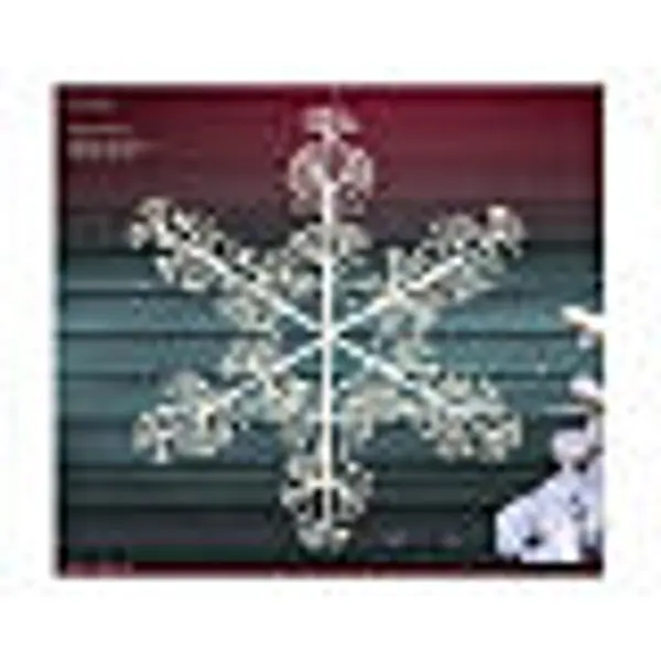 Flocon de neige en métal LED lumière fixe blanche chaude 80 cm