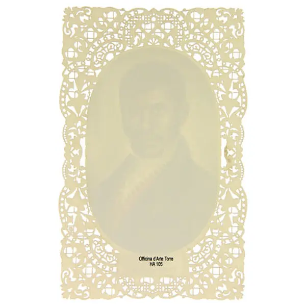 Image pieuse du Vénérable Pierre Toussaint encadrement dentelle 11x7 cm