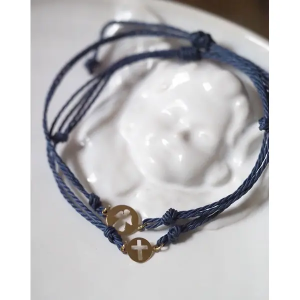 Bracelet médaille ajourée Croix ou Ange | Or 18 carats