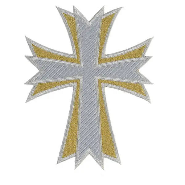 Croix 20x16 cm bicolore broderie thermocollante