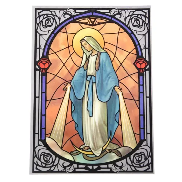 Film décoratif pour vitre de la Vierge Miraculeuse