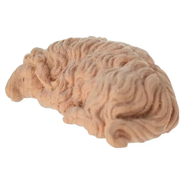 Mouton qui dort crèche de montagne pin cembro naturel 10 cm