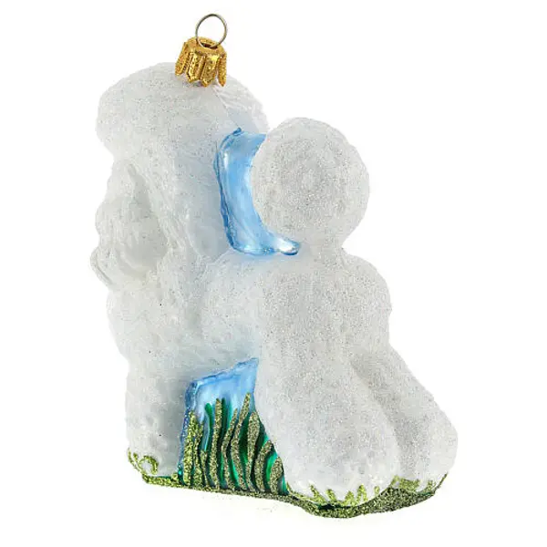 Caniche décoration sapin de Noël en verre soufflé