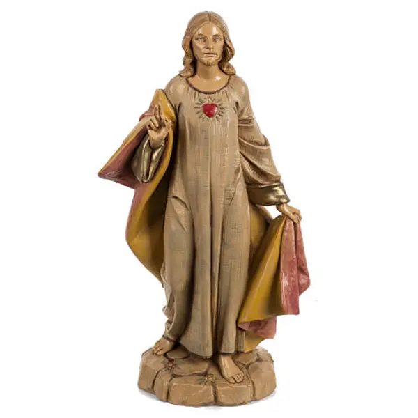 Sacré Coeur de Jésus 30 cm Fontanini finition bois