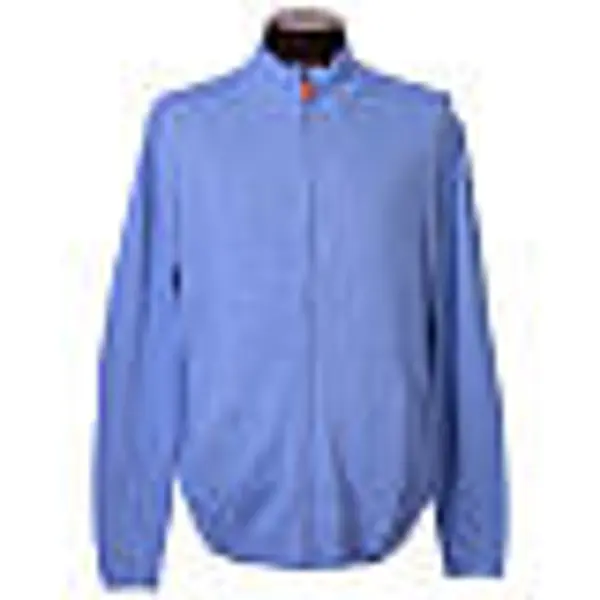 Blouson bleu 10% cachemire 40% laine mérinos grandes tailles In Primis