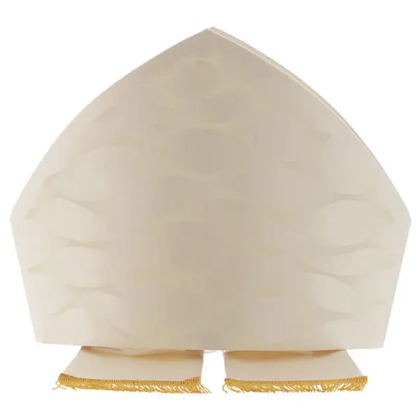Mitre blanc ivoire laine soie Jacquard Gamma